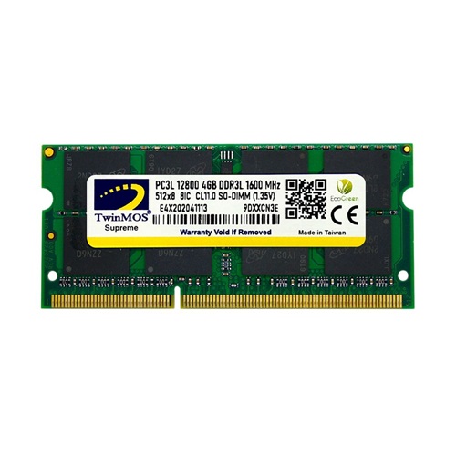 TwinMOS MDD3L4GB1600N, 4GB, DDR3, 1600MHz, 1.35V Notebook Ram