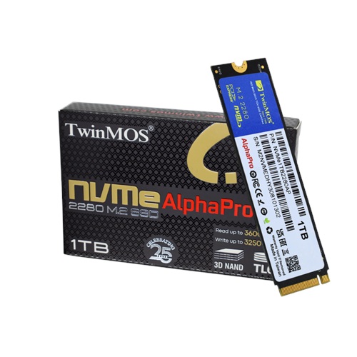TwinMOS NVMe1TB2280AP, AlphaPro, 1TB, 3600-3250Mb/s, Gen3, NVMe PCIe M.2, SSD, TLC, 3DNAND