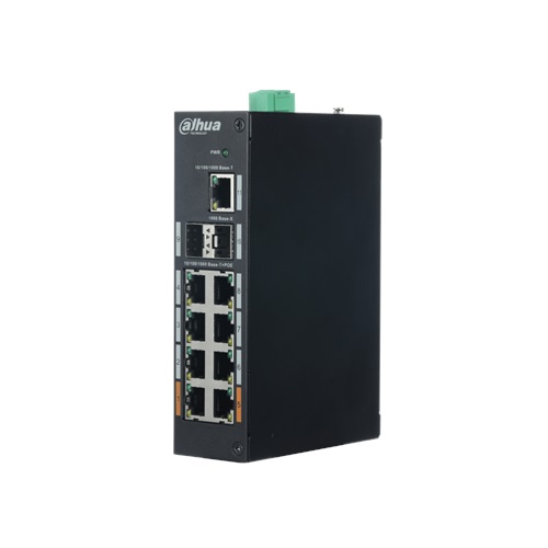 DAHUA PFS3211-8GT-120, 8 Port, Gigabit, 8 Port PoE, 120W, +2 Port SFP, +1 Port GigaBit Uplink, Yönetilemez, Rack Mount Switch