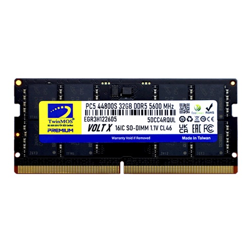 TwinMOS TMD532GB5600S46, 32GB, DDR5, 5600MHz, CL46, 1.1V Notebook Ram